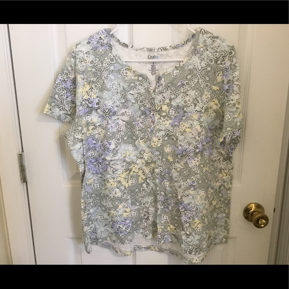 Green Blue Paisley Top